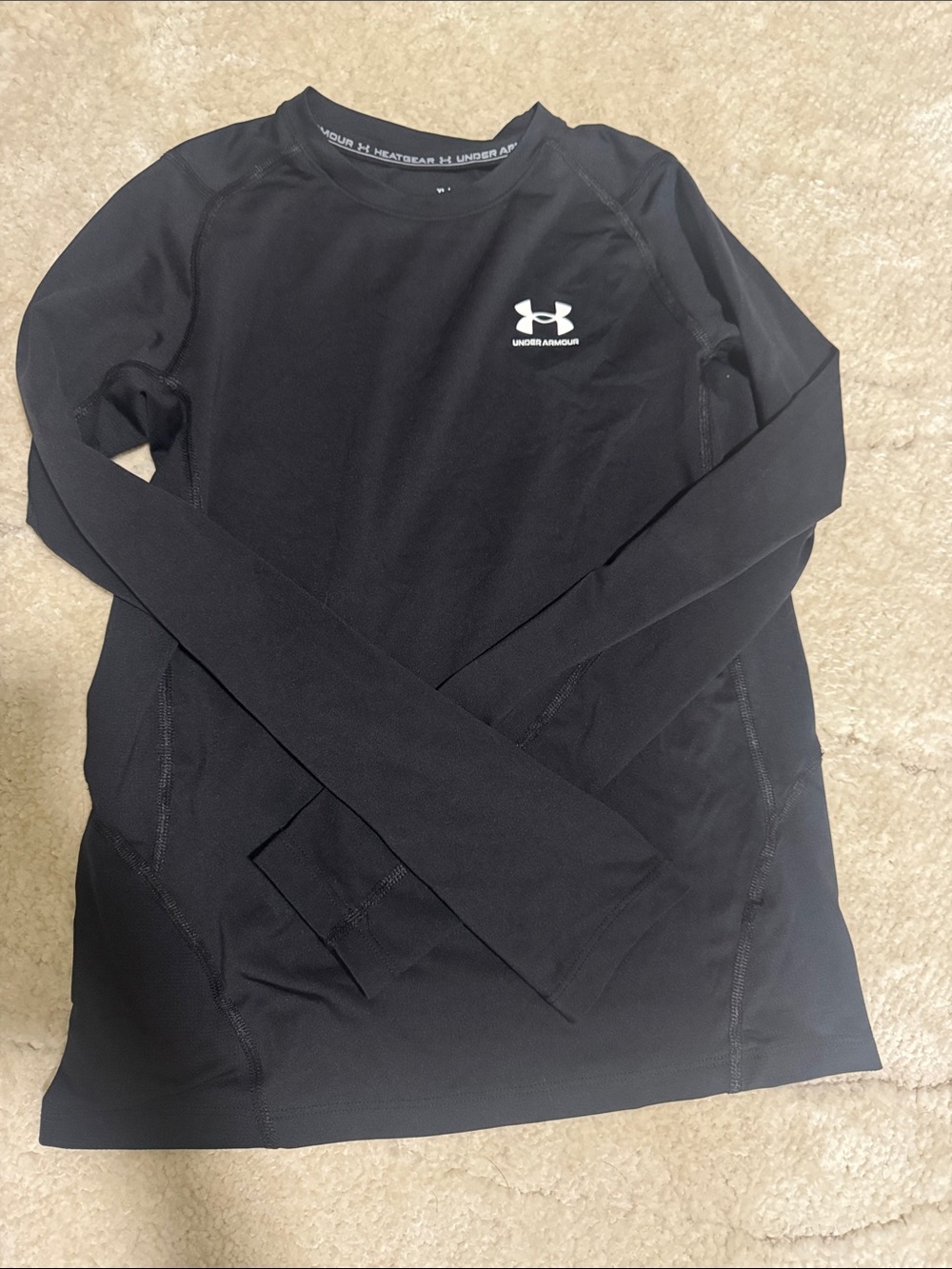 Under Armour Black Long-Sleeve Kids Performance Top